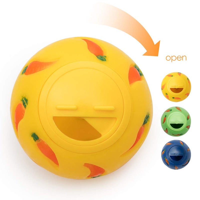 Niteangel Treat Ball, Snack Ballfor Guinea Pigs, Rabbits, Hedgehogs and Other Small Pets (Small, Yellow) - Image 3